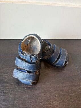 See Kai Run Kids Navy Blue Leather Strap Sandals